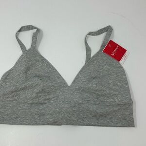 NEW! SPANX Better Base Cotton Comfort Sz L Bralette Heather Gray 30048R W1